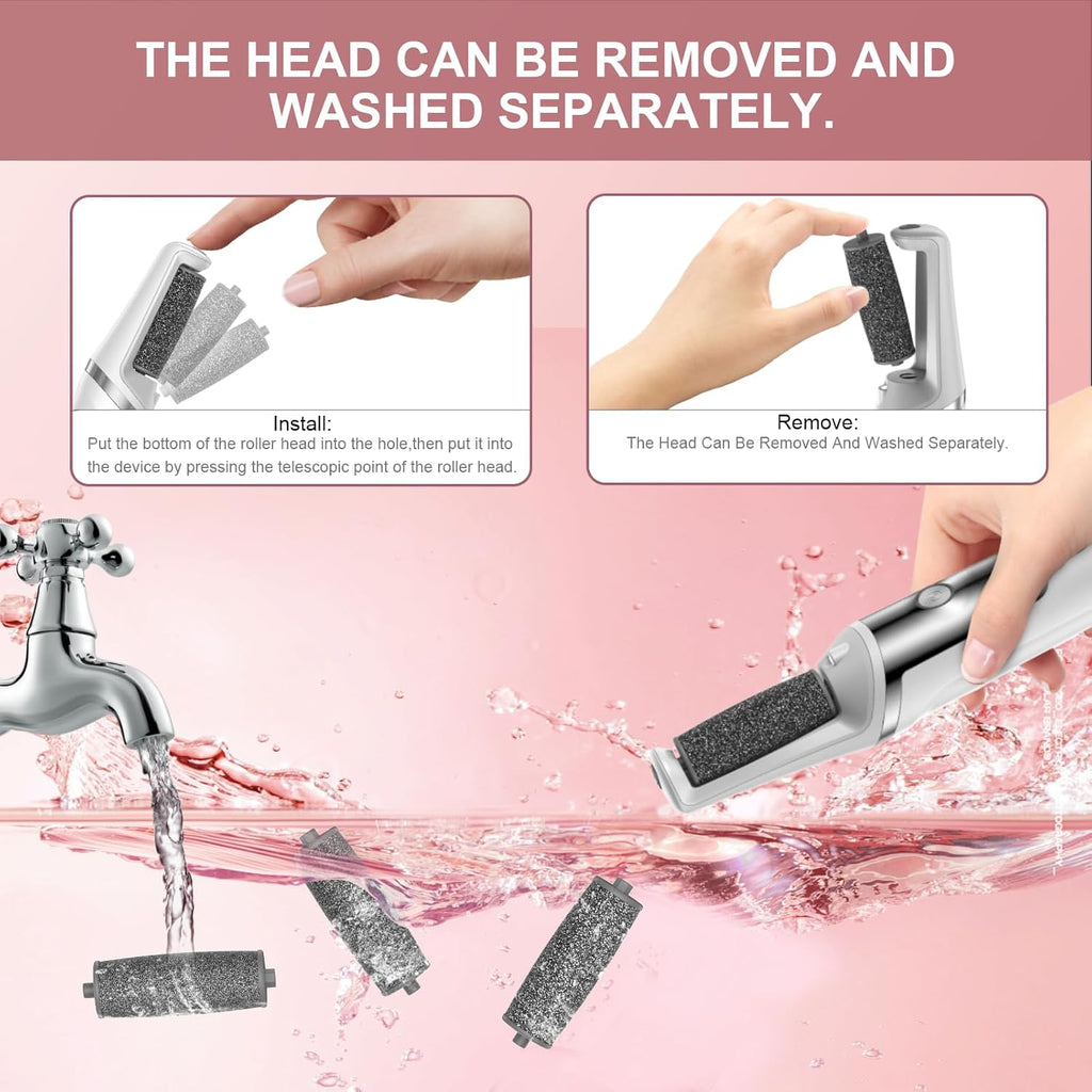 Electric Foot Grinder, Automatic Foot Rubbing, Calluses Removal, And Foot Repair ToolWhite