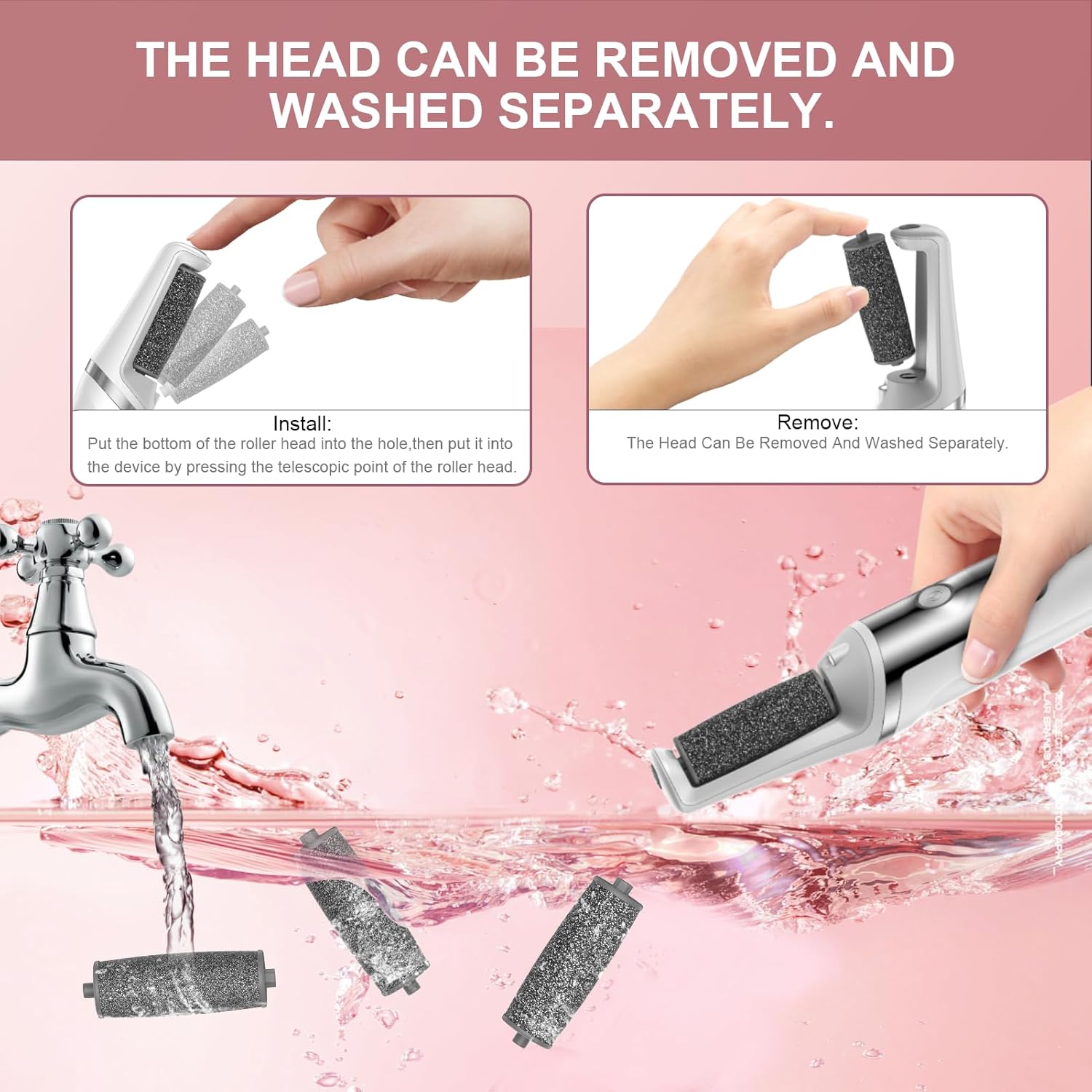 Electric Foot Grinder, Automatic Foot Rubbing, Calluses Removal, And Foot Repair ToolWhite