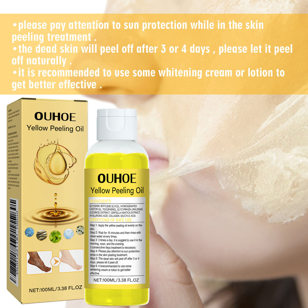 OUHOE Yellow Exfoliating Oil Hydrates And Moisturizes Skincare Body, Clears Skin, Brighens Skin Tone