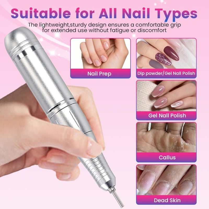 Electric Nail File Drill Machine USB Portable Manicure Pedicure UK
